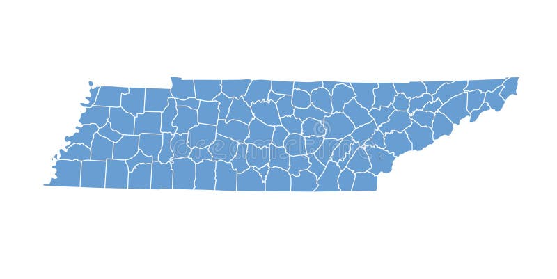 Tennessee State by counties royalty free illustration