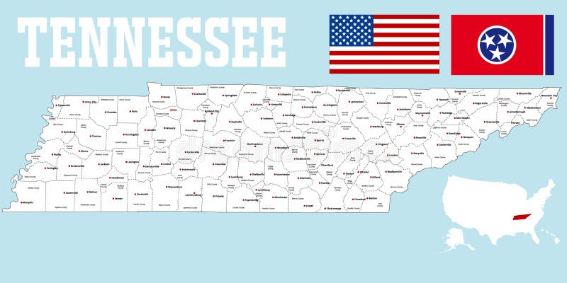 Tennessee ståndsmässig översikt royaltyfri illustrationer Tennessee ståndsmässig översikt royaltyfri illustrationer
