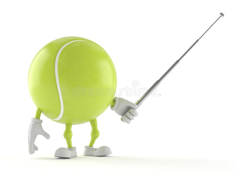 Tennis Ball Character Holding Pointer Stick Stock Illustration Illustration of show, character
