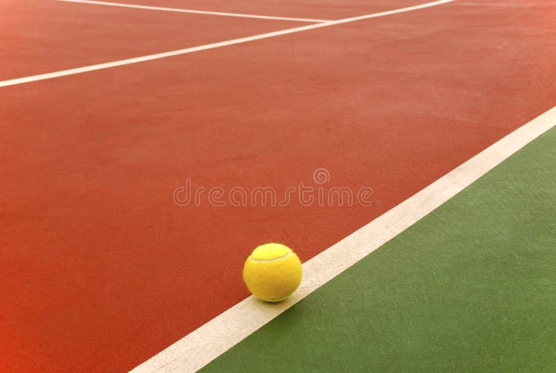 Tennis ball on the court