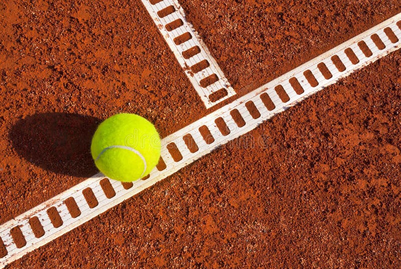 Tennis Ball on a Tennis Court Stock Image Image of court, tennis