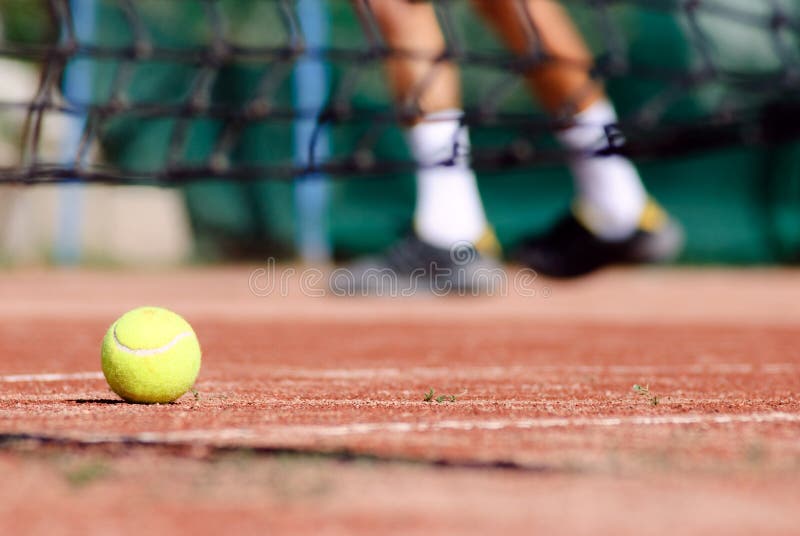 Tennis ball on court