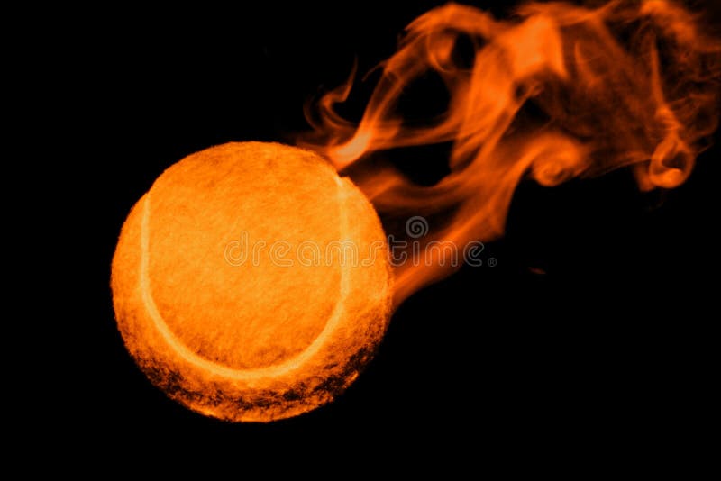 Tennis ball on fire stock illustration. Illustration of object 8632711