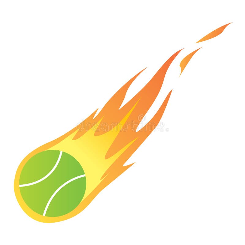 Tennis Ball in Fire stock vector. Illustration of isolated 52698472