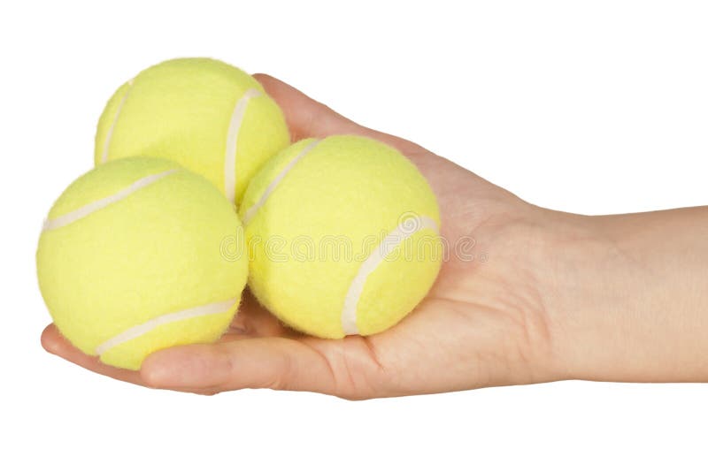 Tennis ball in hand stock image. Image of closeup, object 22021877