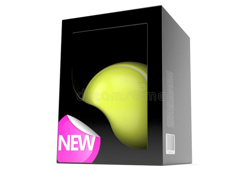 Tennis ball inside box stock illustration. Illustration of merchandise