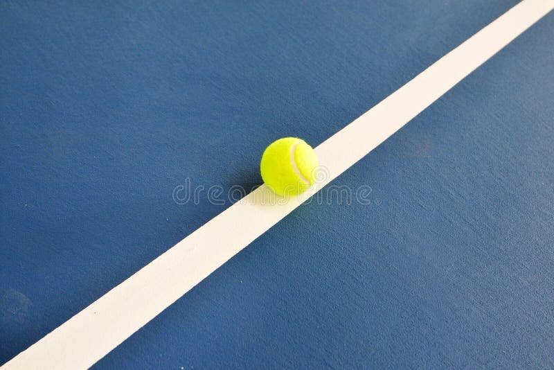 Tennis ball just on the line