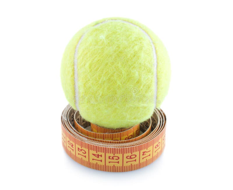 Tennis ball and measuring tape