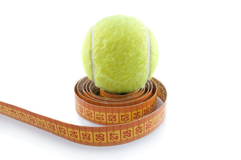 Tennis ball and measuring tape