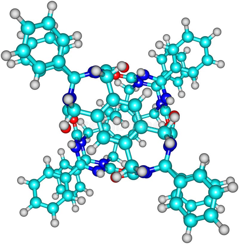 Tennis ball molecular structure stock illustration