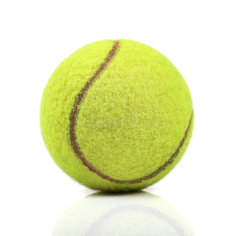Tennis ball on white stock image