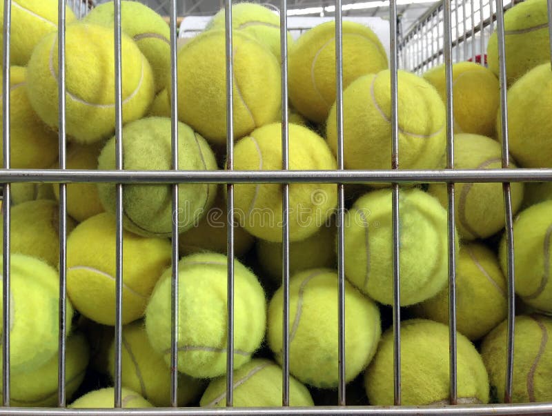Tennis balls in basket stock image. Image of ball, activity 50159951