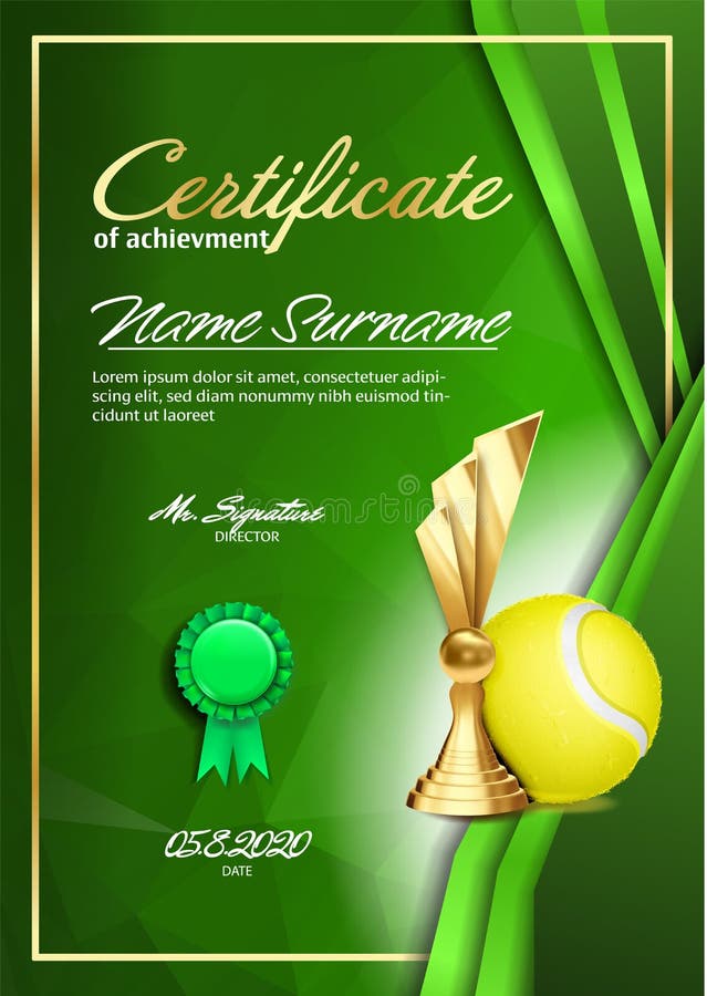 Tennis Gift Certificate Template