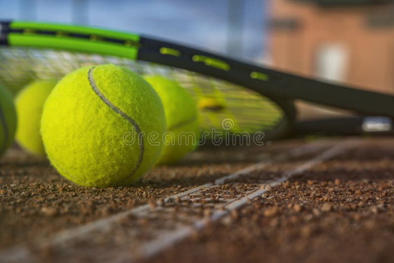 Tennis court and balls stock image. Image of clay, competitive 130074113