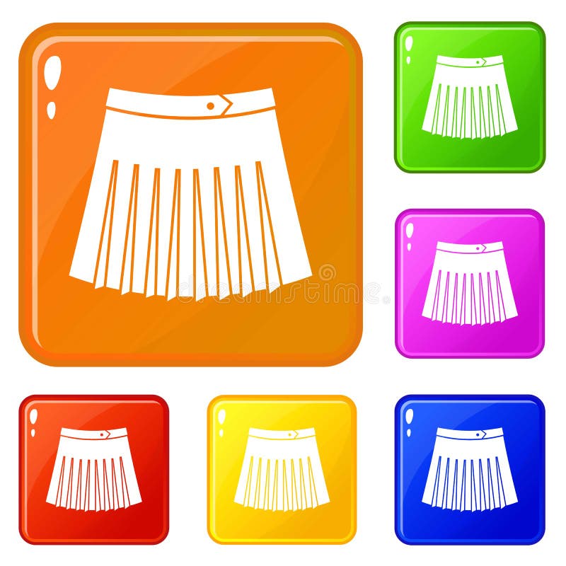 Tennis Female Skirt Icons Set Vector Color Stock Vector - Illustration ...