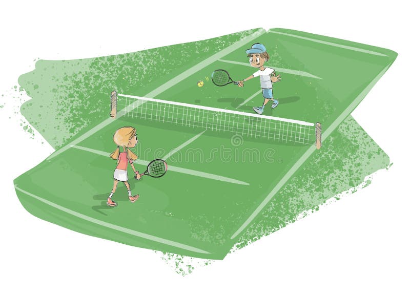 Tennis game on stock illustration. Illustration of served 183995020