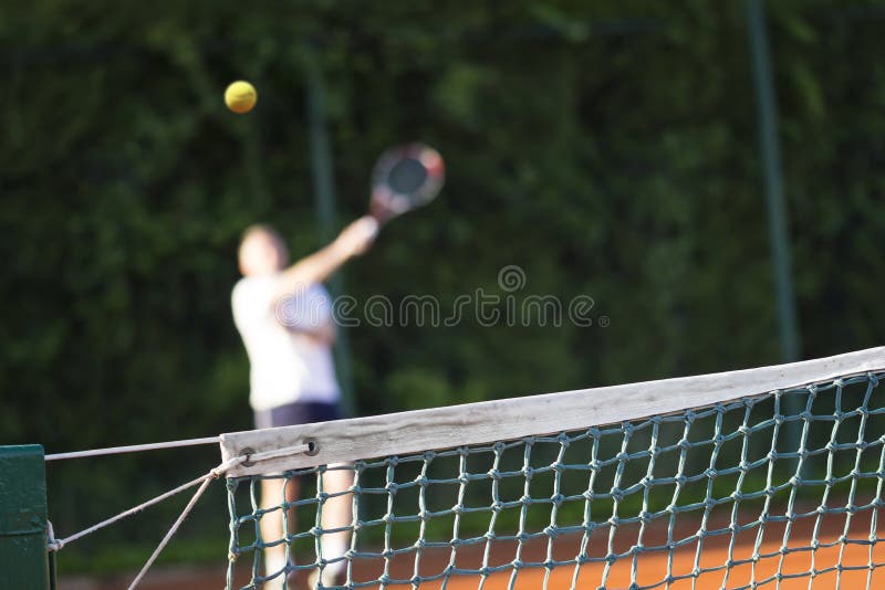 Tennis Net Man Plays Tennis Stock Photo Image of player, ball 71923756