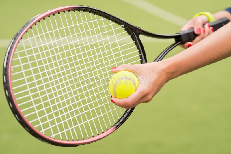 Tennis Player Preparing To Play Stock Image - Image of beauty, player ...