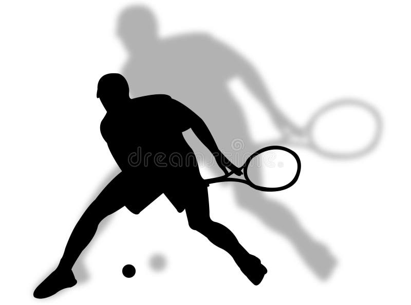 Tennis player and shadow