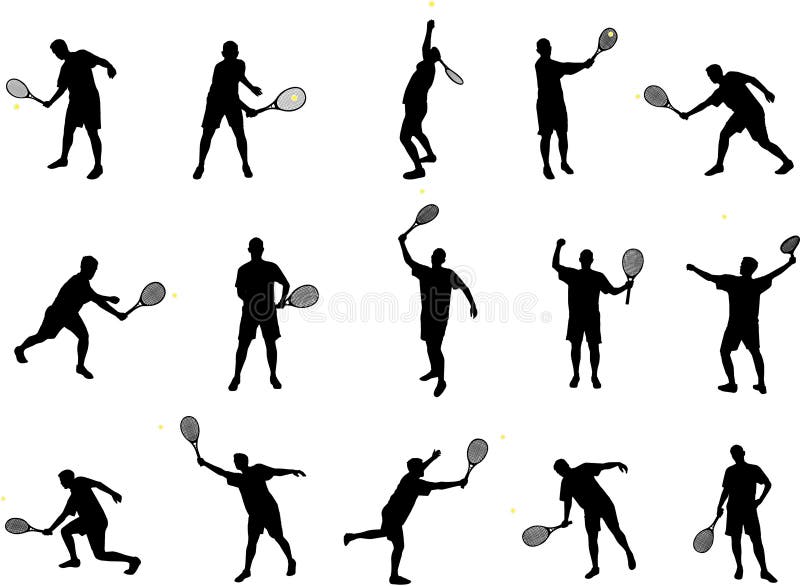 Tennis Player Silhouettes Stock Photo - Image: 4750270
