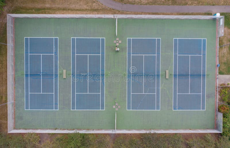 Tennis Playing Field, Filmed from a High Point, Shot from a Height ...