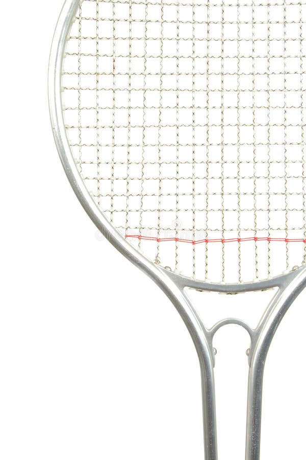 Tennis Racket Detail Isolated on a White Background