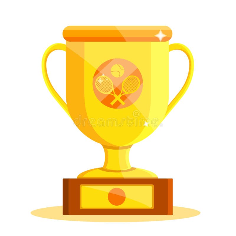 Premium Vector  Award tennis ball trophy cup icon in isometric 3d