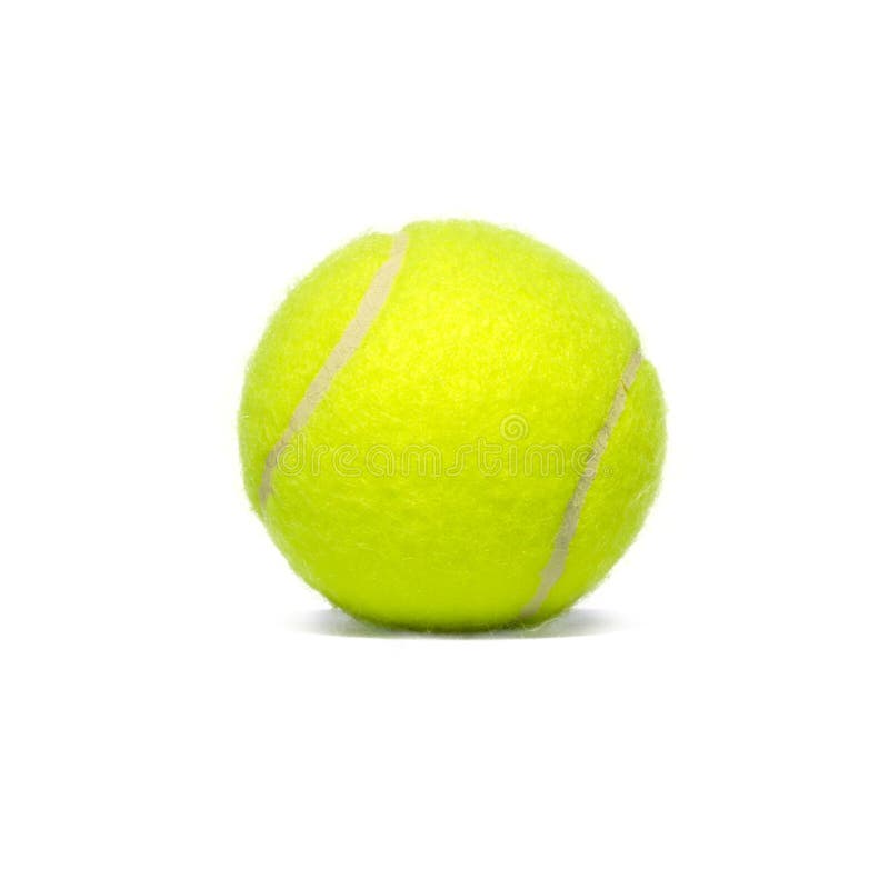 Tennisball giallo isolato su fondo bianco Concetto di sport, di forma fisica e della concorrenza fotografia stock Tennisball giallo isolato su fondo bianco Concetto di sport, di forma fisica e della concorrenza fotografia stock