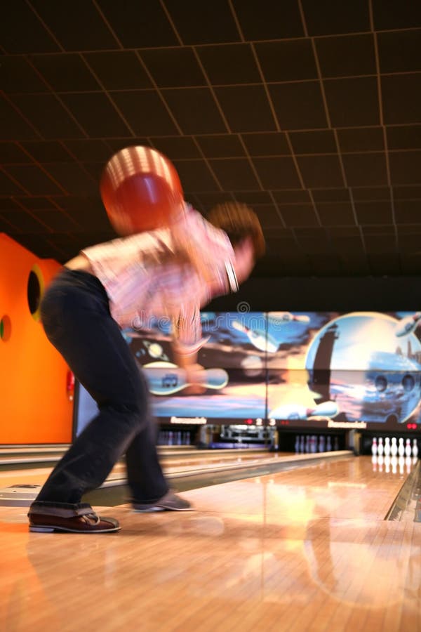 Bowling Sport - Player in Action - Motion and Movement. Bowling Sport - Player in Action - Motion and Movement