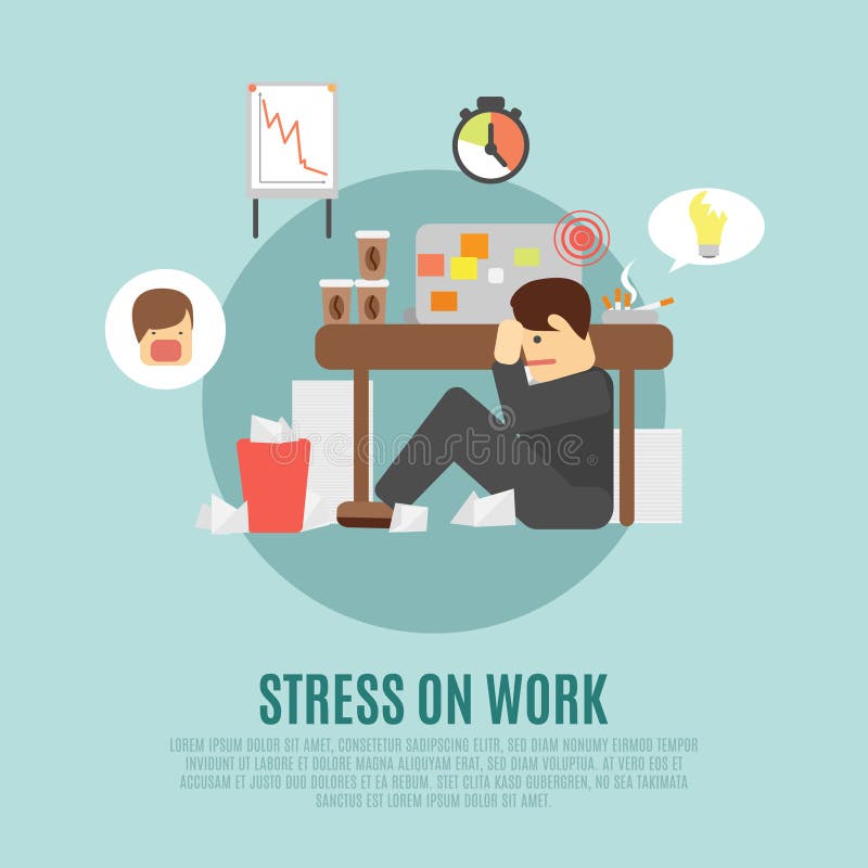 Tensión en icono plano del trabajo libre illustration Tensión en icono plano del trabajo libre illustration