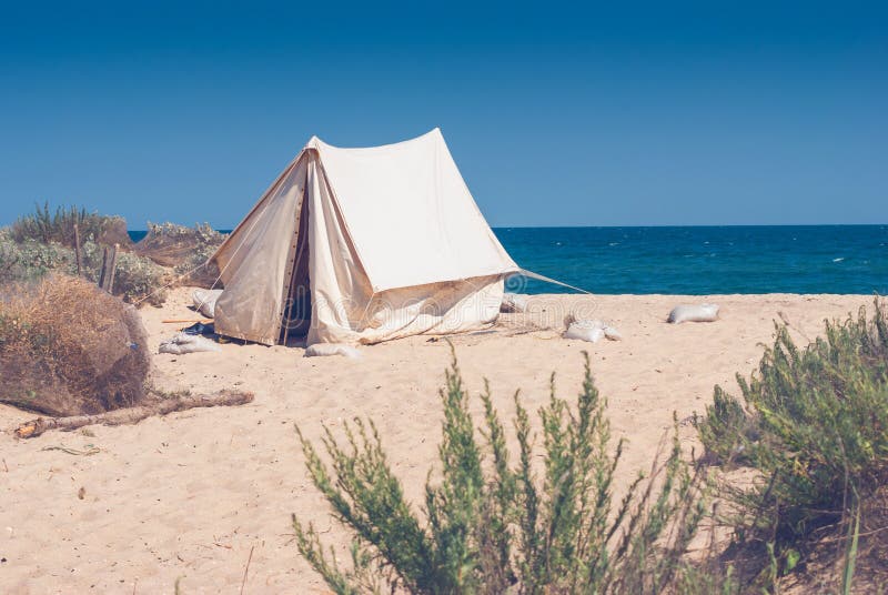 Tent on a beach 1 stock image. Image of close, beach 60159677