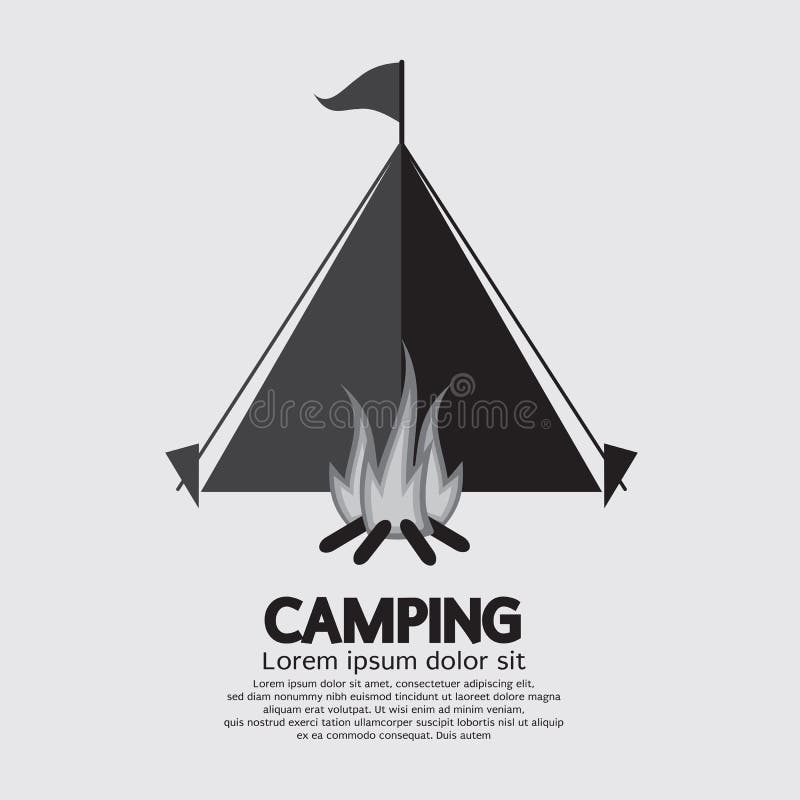 Free Vector  Hand painted yellow camping tent in front of a campfire