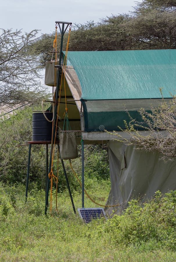 Tent camping shower stock photo. Image of bucket, wilderness 72513004