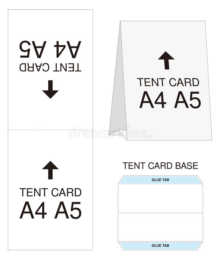 standard tent card size