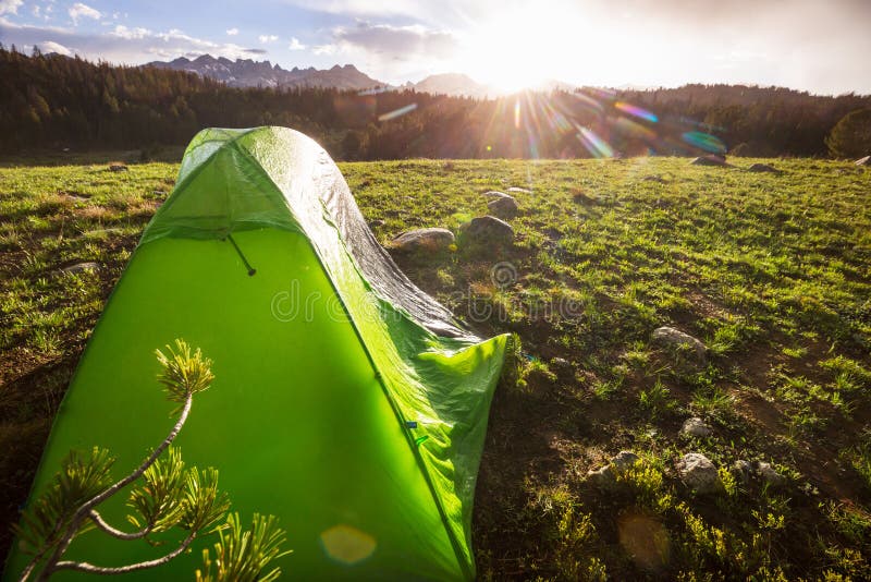 Tent in mountains stock image. Image of tent, travel 254580923