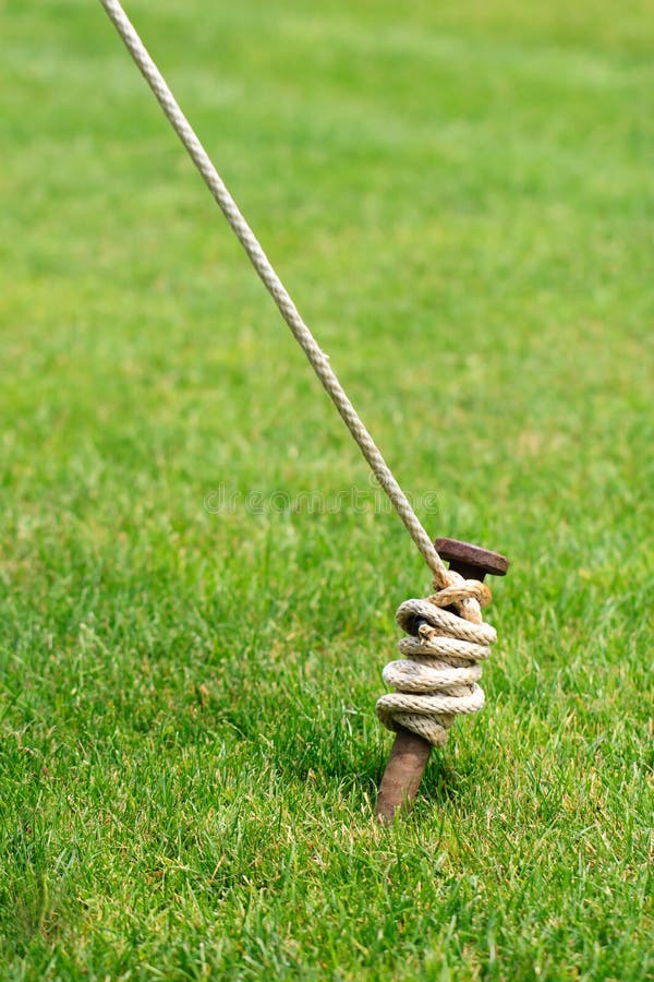 Tent Stake Wrapped With Rope