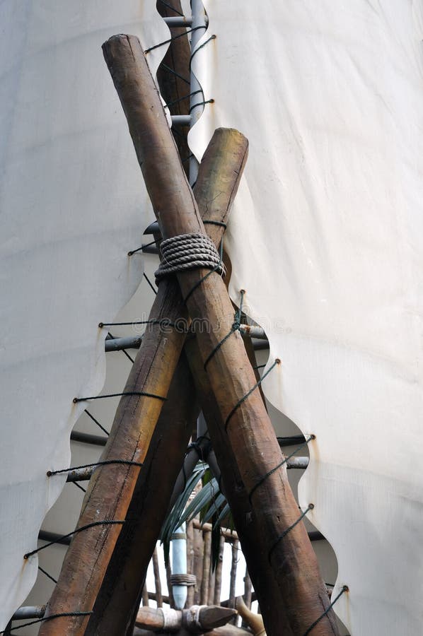 Tent and wooden frame