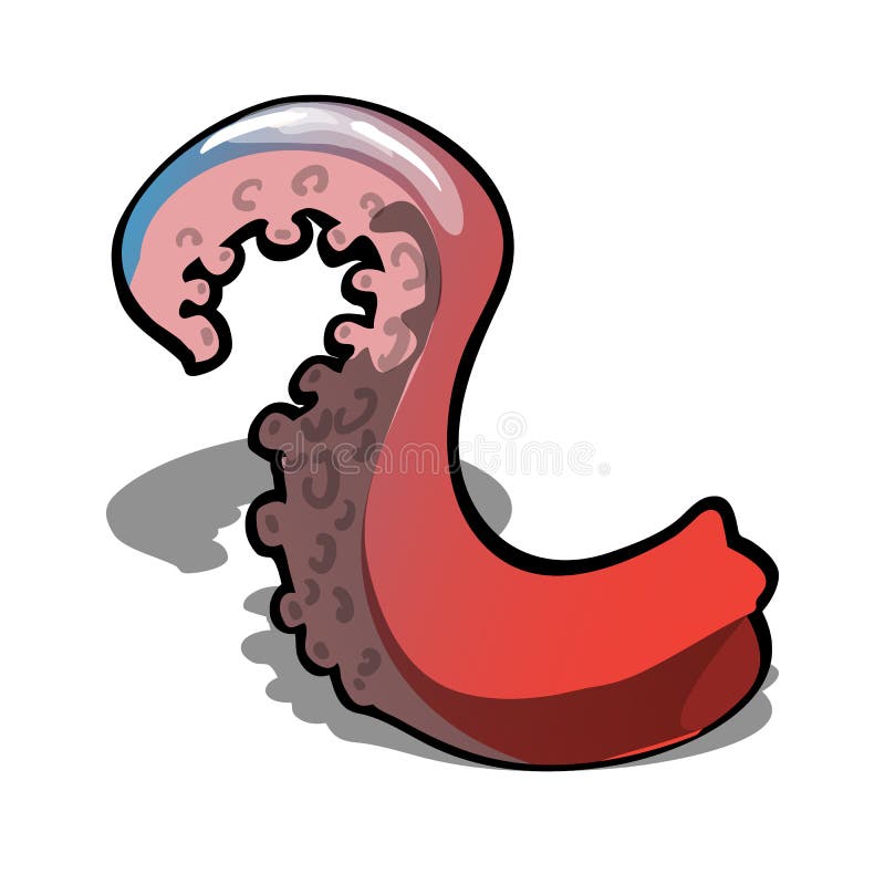 Tentacule rouge de poulpe d'isolement sur un fond blanc Illustration de plan rapproché de bande dessinée de vecteur illustration libre de droits Tentacule rouge de poulpe d'isolement sur un fond blanc Illustration de plan rapproché de bande dessinée de vecteur illustration libre de droits