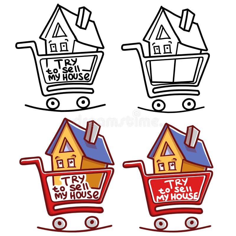Tente vender minha casa ilustração royalty free Tente vender minha casa ilustração royalty free