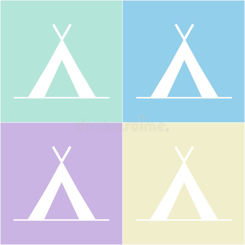 Tent icon in simple, flat design with 4 color variations. Tent icon in simple, flat design with 4 color variations