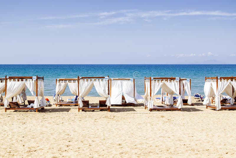 Tents on the Beach and Blue Sky Stock Image Image of weekend, tents