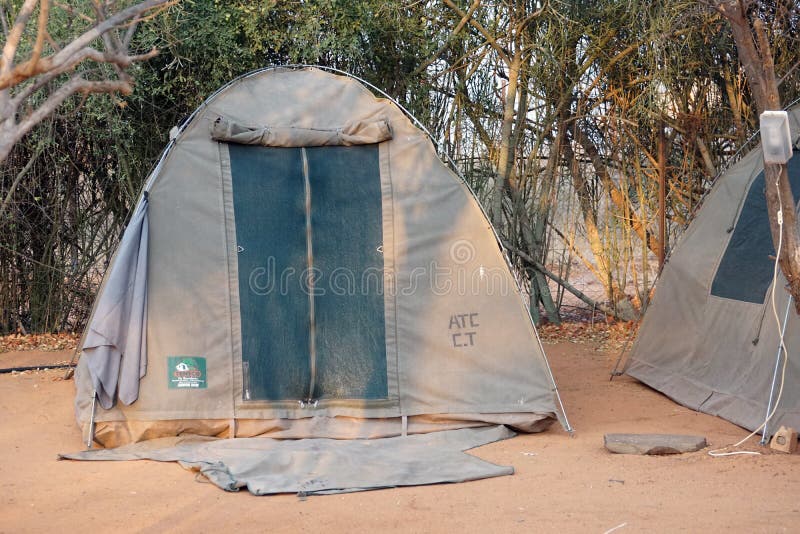 Tents in the Campground Ready for Everyone To Use. Stock Photo Image