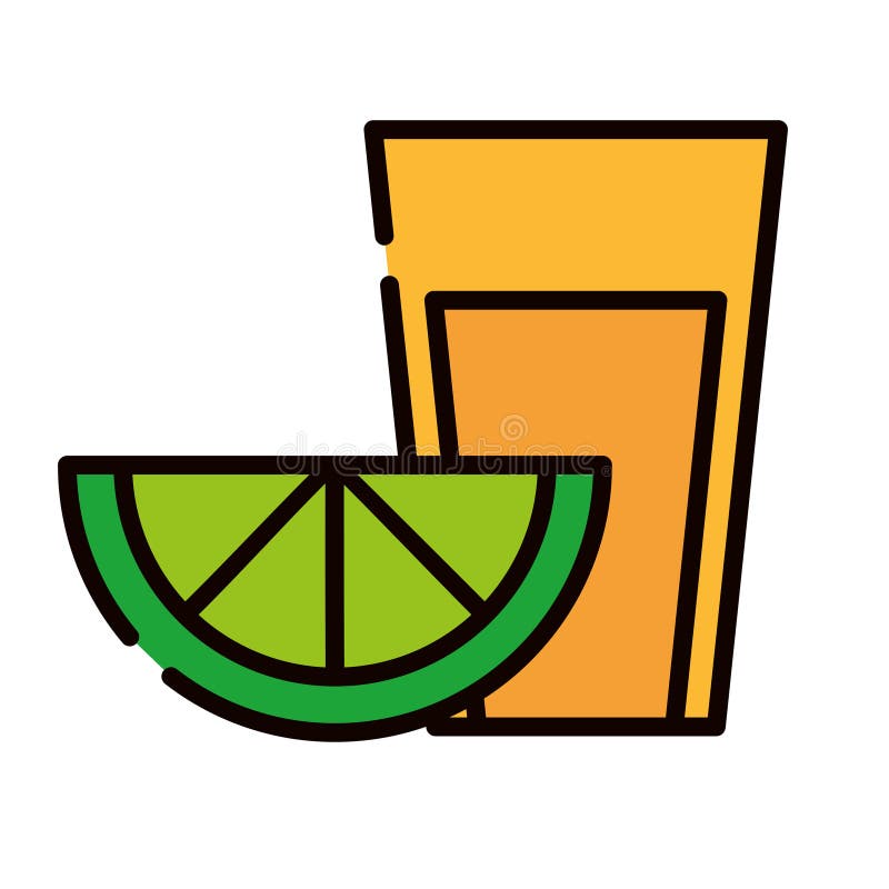 Tequila drink and lemon stock vector. Illustration of beverage 272996642