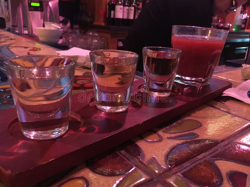 Tequila Flight stock image. Image of shots, flight, mary 64745775