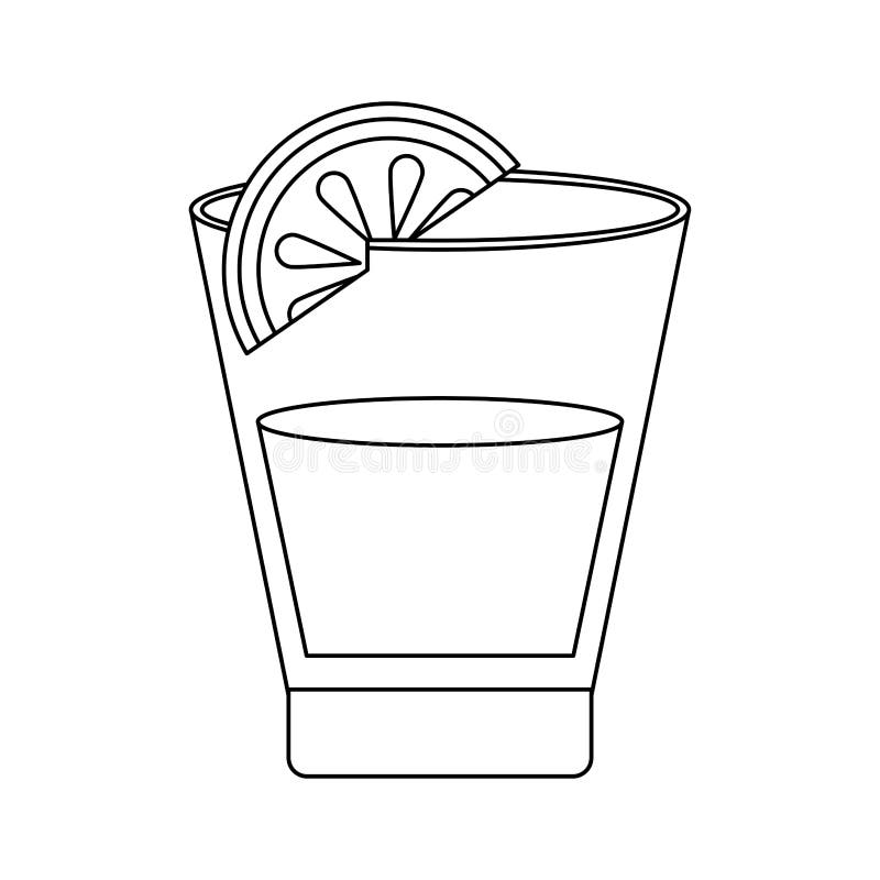 Tequila shot with lemon vector illustration graphic design.