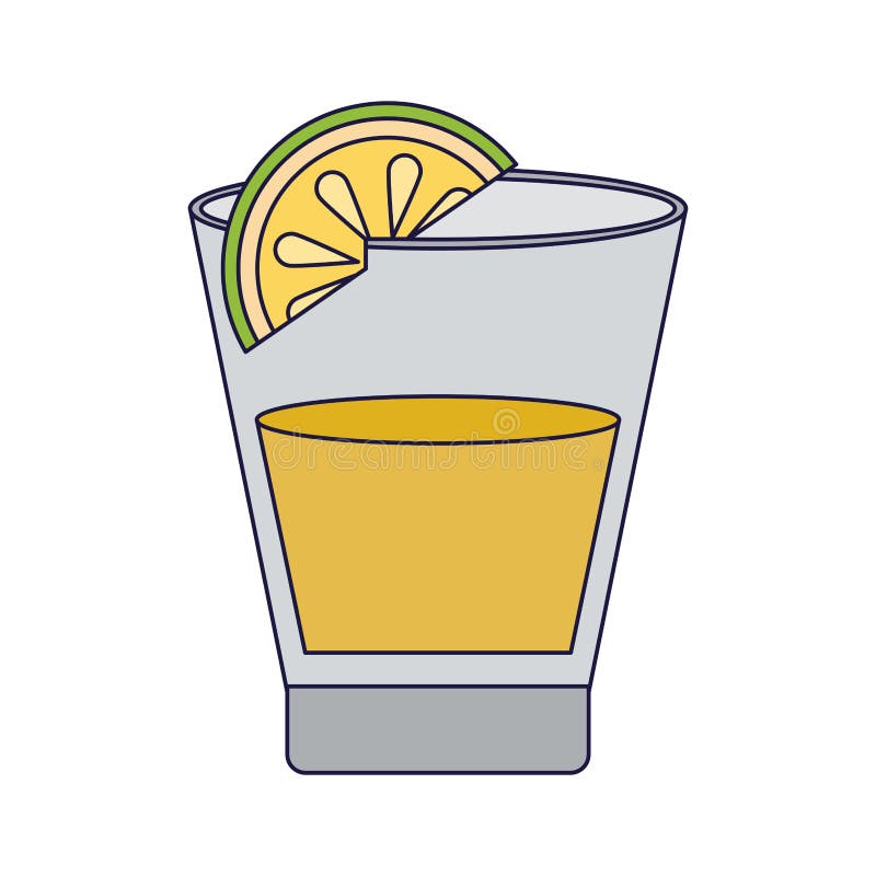 Tequila shot with lemon vector illustration graphic design royalty free ill...