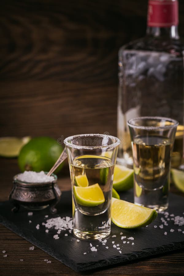 Tequila Shot with Lime and Sea Salt Stock Image - Image of hard, lemon ...