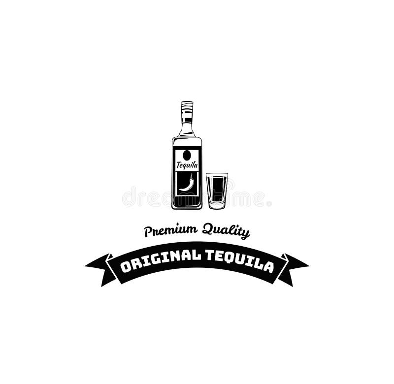 Tequilaflasche, Schuss Alkoholisches Getränk, Alkoholgetränk Dar-Kneipen-Menüdesign Vektor stock abbildung Tequilaflasche, Schuss Alkoholisches Getränk, Alkoholgetränk Dar-Kneipen-Menüdesign Vektor stock abbildung