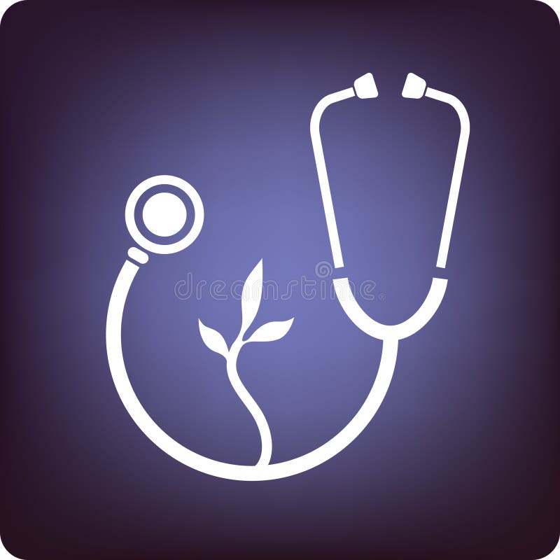 Plant in stethoscope for natural therapy. Plant in stethoscope for natural therapy