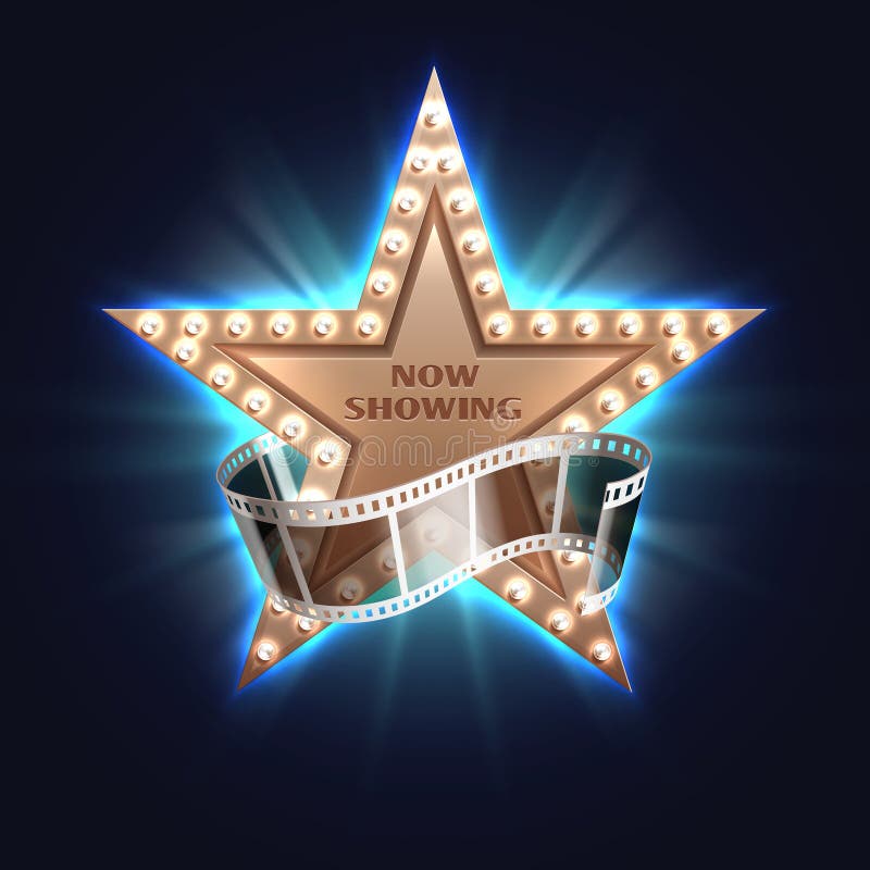Teraz pokazywać filmowi wektorowego tło z Hollywood gwiazdą filmowa ilustracji Teraz pokazywać filmowi wektorowego tło z Hollywood gwiazdą filmowa ilustracji